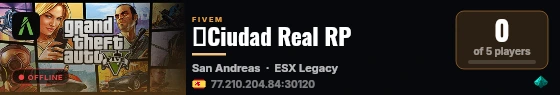 🎆Ciudad Real RP live status badge