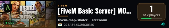 [FiveM Basic Server] MONSTER live status badge