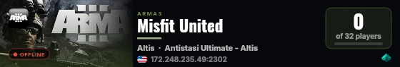 Misfit United live status badge