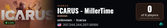 ICARUS - MillerTime live status badge