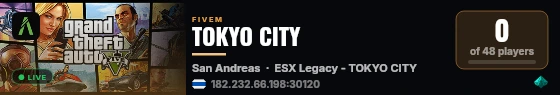 TOKYO CITY live status badge