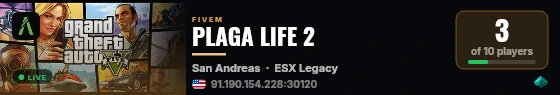 PLAGA LIFE 2 live status badge