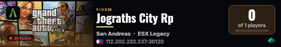 Jograths City Rp live status badge