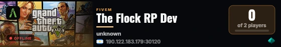 The Flock RP Dev live status badge