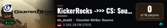 KickerRocks ->>> CS: Source Server live status badge