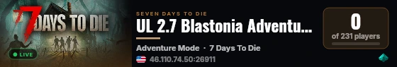 UL 2.7 Blastonia Adventure Mode live status badge