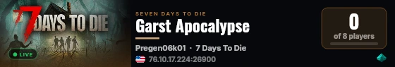 Garst Apocalypse live status badge