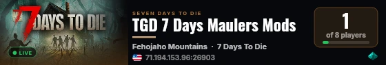 TGD 7 Days Maulers Mods live status badge