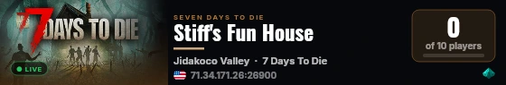 Stiff's Fun House live status badge