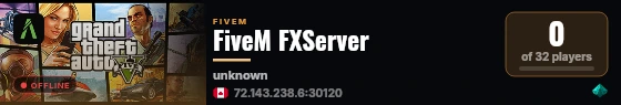 FiveM FXServer live status badge