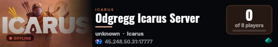 Odgregg Icarus Server live status badge
