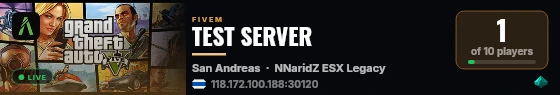 TEST SERVER live status badge