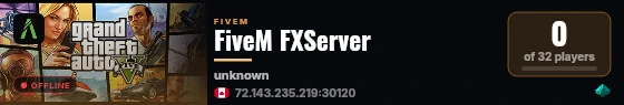 FiveM FXServer live status badge