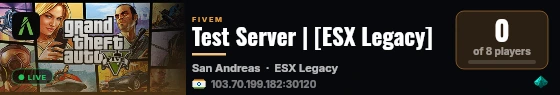 Test Server | [ESX Legacy] live status badge