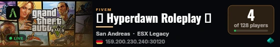 🌌 Hyperdawn Roleplay 🌌 live status badge