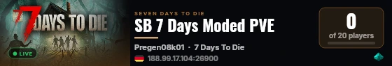 SB 7 Days Moded PVE live status badge