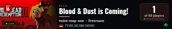 Blood & Dust is Coming!  live status badge