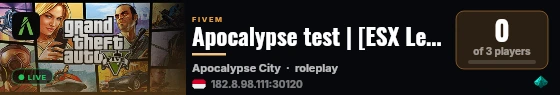 Apocalypse test | [ESX Legacy] live status badge