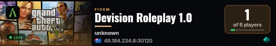 Devision Roleplay 1.0 live status badge