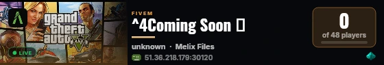 ^4Coming Soon が live status badge