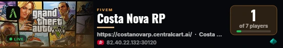 Costa Nova RP live status badge