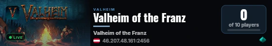 Valheim of the Franz live status badge