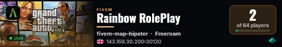 Rainbow RolePlay live status badge