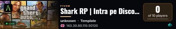 Shark RP | Intra pe Discord! live status badge