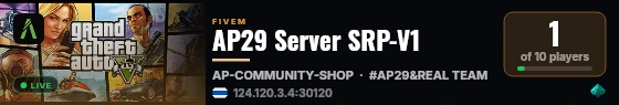 AP29 Server SRP-V1 live status badge
