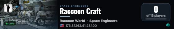 Raccoon Craft live status badge
