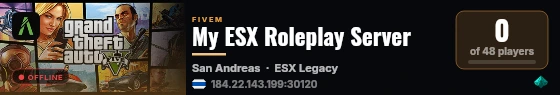 My ESX Roleplay Server live status badge