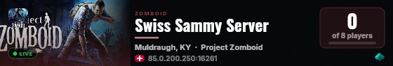 Swiss Sammy Server live status badge