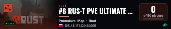 #6 RUS-T PVE ULTIMATE HARDCORE [X0,5|EVENTs|BANK] live status badge
