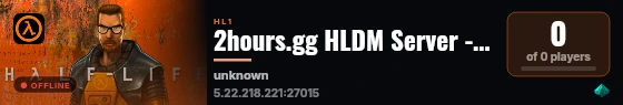 2hours.gg HLDM Server - On-Demand by the Hour live status badge