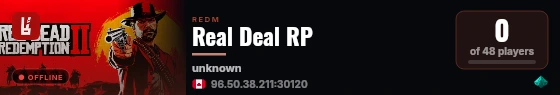 Real Deal RP live status badge