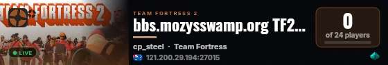 bbs.mozysswamp.org TF2 Server live status badge