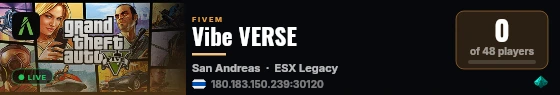 Vibe VERSE live status badge