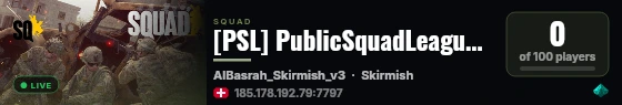 [PSL] PublicSquadLeague | Eventserver live status badge