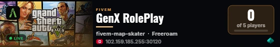 GenX RolePlay live status badge