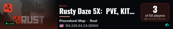 Rusty Daze 5X:  PVE, KITS, HeliHUD, & More... live status badge