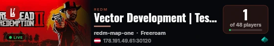Vector Development | Test Server live status badge