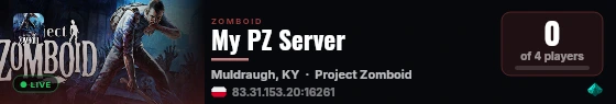My PZ Server live status badge