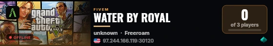 WATER BY ROYAL live status badge