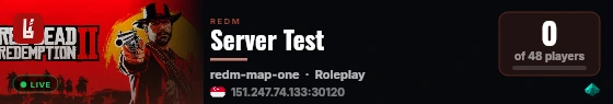 Server Test live status badge