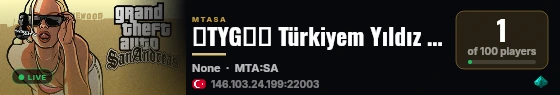【TYG】✖ Türkiyem Yıldız Gaming ✖ Askeriye - Polisiye RP Sunucusu 【TR/AZ】 live status badge