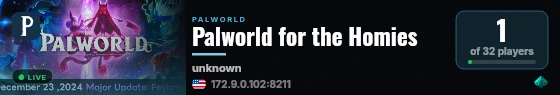 Palworld for the Homies live status badge