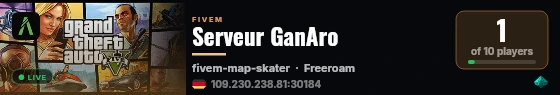 Serveur GanAro live status badge