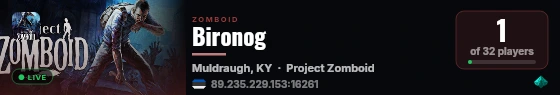 Bironog live status badge