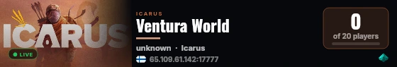 Ventura World live status badge