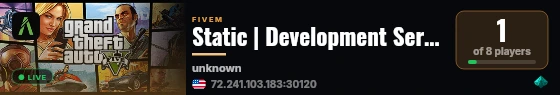 Static | Development Server live status badge
